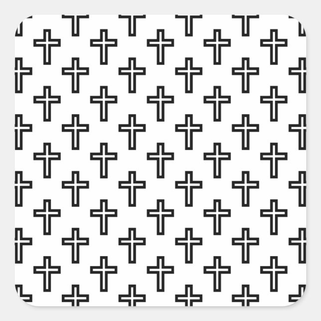 Pegatina Cuadrada Cruz cristiana (Anverso)
