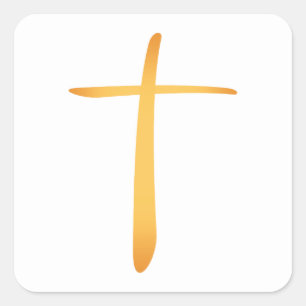 Pegatina Cuadrada Cruz cristiana latina moderna