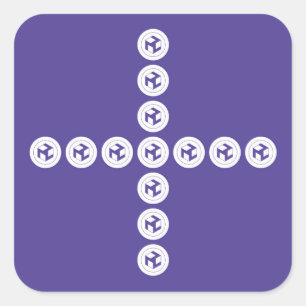 Pegatina Cuadrada Cruz de Antahkarana - Antahkarana masculino