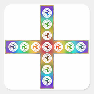 Pegatina Cuadrada Cruz de Antahkarana - Antahkarana masculino
