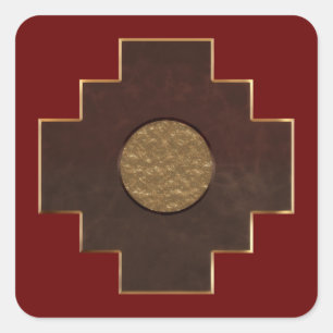 Pegatina Cuadrada Cruz de Chakana