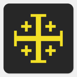 Pegatina Cuadrada Cruz de Jerusalén