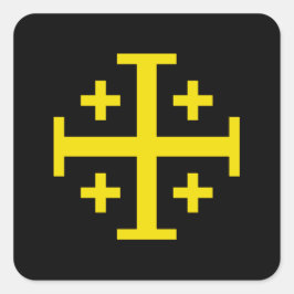 Pegatina Cuadrada Cruz de Jerusalén