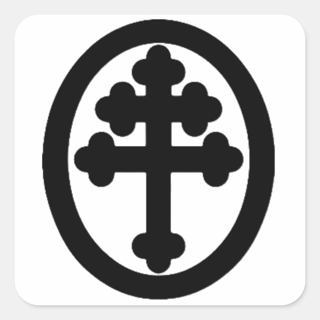 Pegatina Cuadrada Cruz de Lorena (Anverso)