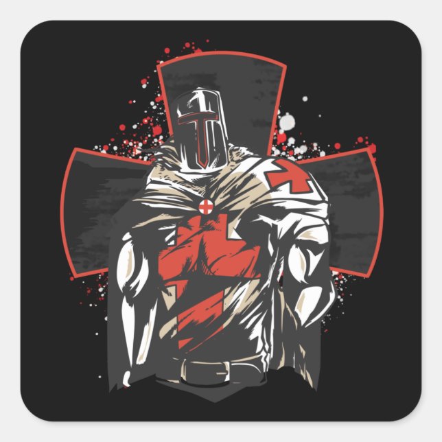 Pegatina Cuadrada Cruz de San Jorge (Anverso)