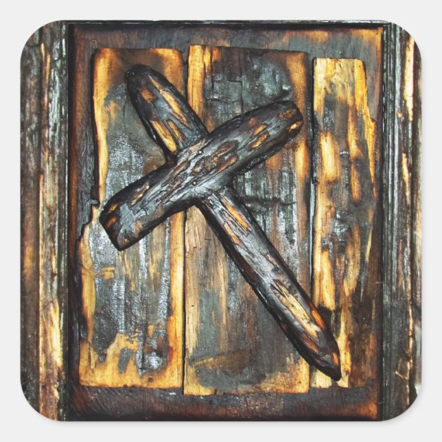 Pegatina Cuadrada Cruz del Apocalipsis (Anverso)