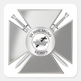 Pegatina Cuadrada Cruz masónica