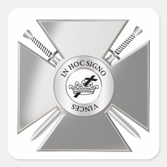 Pegatina Cuadrada Cruz masónica (Anverso)