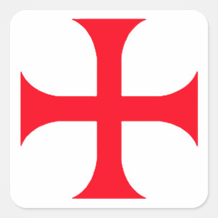 Pegatina Cuadrada Cruz Roja de Templar