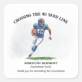 Pegatina Cuadrada Cruzando el 40 aniversario del Fútbol Americano
