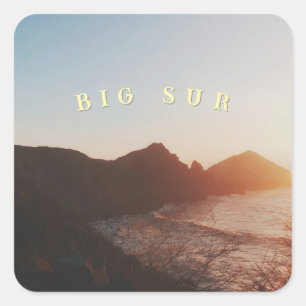 Pegatina Cuadrada Cruzando el Big Sur