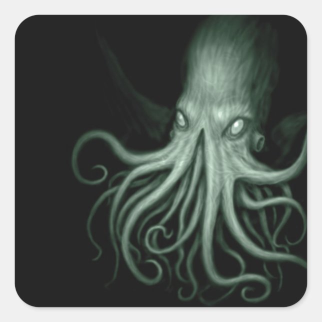 Pegatina Cuadrada cthulhu (Anverso)