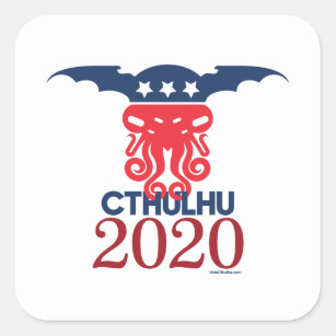 Pegatina Cuadrada Cthulhu para el presidente 2020