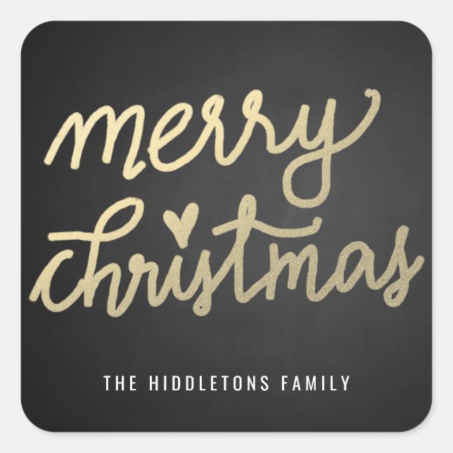 Pegatina Cuadrada Cuaderno de navidad de cartón manuscrito de escrit (Anverso)