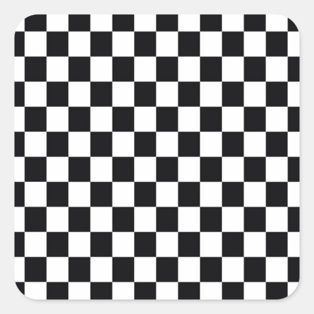 Pegatina Cuadrada Cuadrado blanco y negro (Anverso)