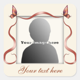 Pegatina Cuadrada Cuadrado de fotos de la cinta de mariposa