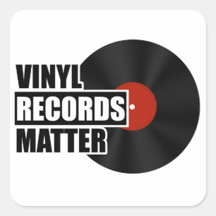 Pegatina Cuadrada Cuadrado de registros de vinilo