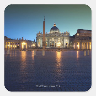 Pegatina Cuadrada Cuadrado de St Peters, Roma, Italia