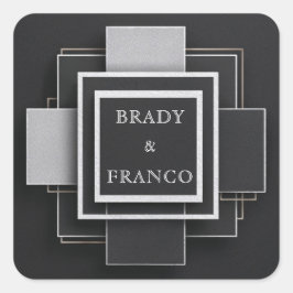 Pegatina Cuadrada Cuadrado Geométrico Texturizado Monocromático en C