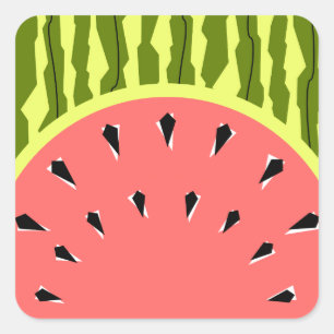 Pegatina Cuadrada Cuadrado rosa de la banda de la sandía
