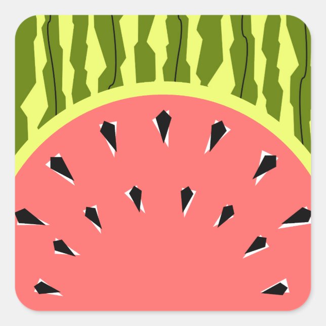 Pegatina Cuadrada Cuadrado rosa de la banda de la sandía (Anverso)