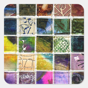 Pegatina Cuadrada Cuadrados abstractos