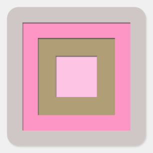 Pegatina Cuadrada Cuadrados de capas de mediados del siglo - gris / 