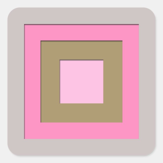 Pegatina Cuadrada Cuadrados de capas de mediados del siglo - gris /  (Anverso)