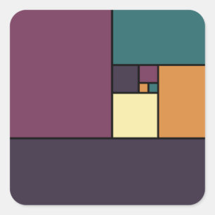 Pegatina Cuadrada Cuadrados de oro del coeficiente