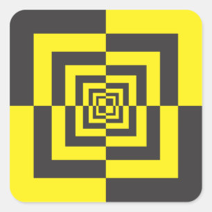 Pegatina Cuadrada Cuadrados hipnóticos