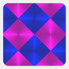 Pegatina Cuadrada Cuadrados metálicos rosas y azules