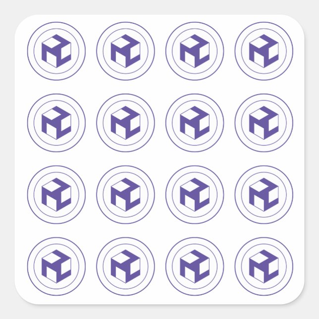 Pegatina Cuadrada Cuadrícula de Antahkaranas -plaza Antahkarana-mach (Anverso)