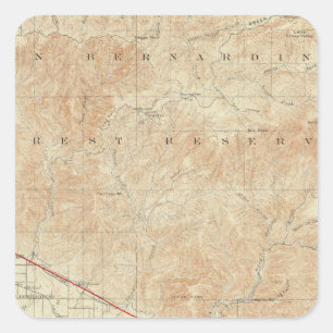 Pegatina Cuadrada Cuadrilátero de Redlands que muestra la grieta de