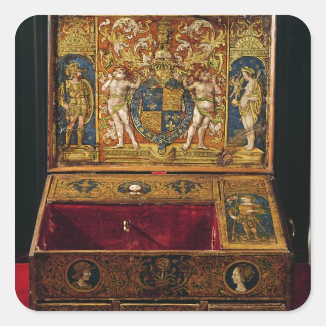 Pegatina Cuadrada Cuadro de escritura o mesa de escritorio (Anverso)