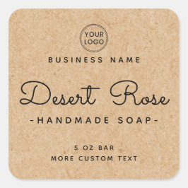 Pegatina Cuadrada Cuadros cuadrados de papel Kraft apariencia etique