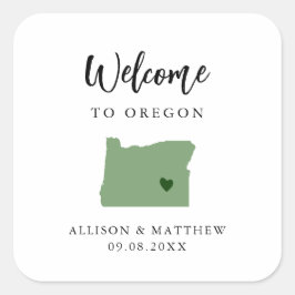 Pegatina Cuadrada Cualquier bolsa de bienvenida de color de Oregon B