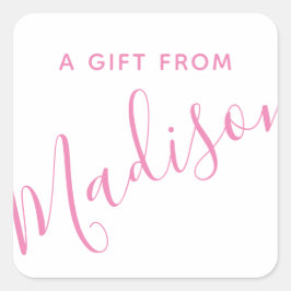 Pegatina Cuadrada Cualquier color - Nombre de script Pegatinas perso