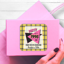 Pegatina Cuadrada CUALQUIER fiesta de cumpleaños personalizada de LA