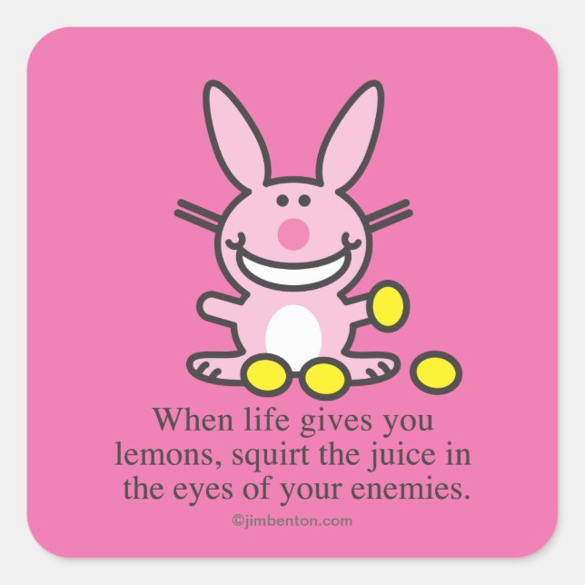 Pegatina Cuadrada Cuando la vida le da los limones (Anverso)