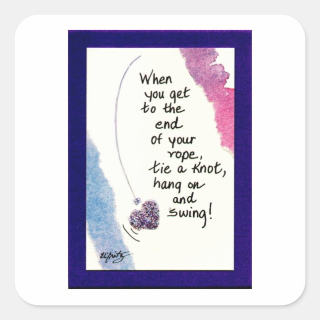 Pegatina Cuadrada Cuando llegues al final de tu pista (Anverso)