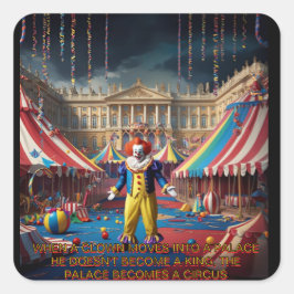 Pegatina Cuadrada Cuando Un Payaso Se Muda A Un Palacio...