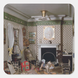 Pegatina Cuadrada Cuarto de niños con los juguetes de "Srta. Miles"