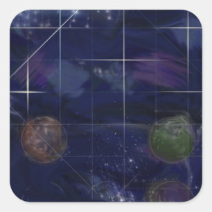 Pegatina Cuadrada Cuarto Día de la Génesis: Estrellas 2014