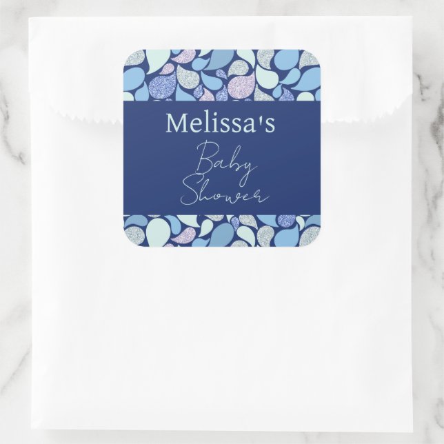 Pegatina Cuadrada Cuato Pastel de Sirena Caer Descascarillado Patrón (Bolso)