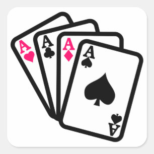 Pegatina Cuadrada Cuatro Ases