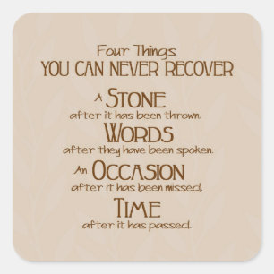 Pegatina Cuadrada Cuatro cosas