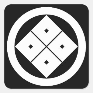 Pegatina Cuadrada Cuatro ojos inclinados en círculo