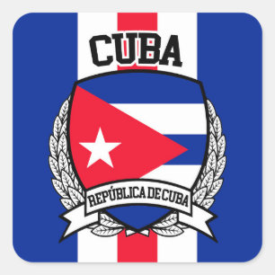 Pegatina Cuadrada Cuba