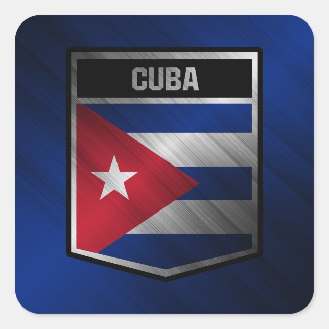 Pegatina Cuadrada Cuba (Anverso)