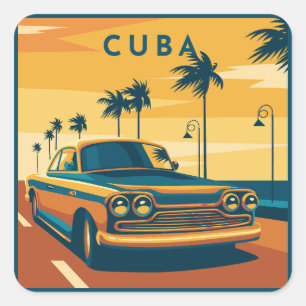 Pegatina Cuadrada Cuba